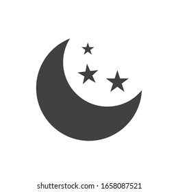 Moon Star Vector Icon. Illustration Isolated On White Background For Graphic And Web Design.