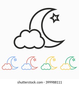 Moon star  vector icon. Illustration isolated on white  background for graphic and web design.