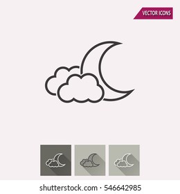 Moon star vector icon. Illustration isolated for graphic and web design.