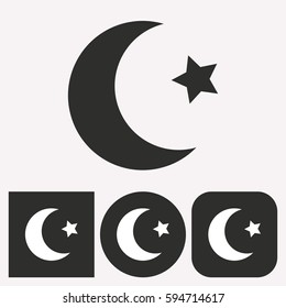 Moon star vector icon. Illustration isolated for graphic and web design.