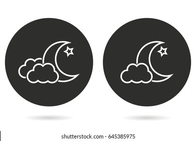 Moon star vector icon. Illustration isolated for graphic and web design.