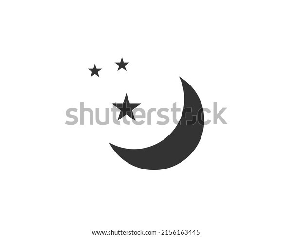 Moon star vector icon, Modern flat symbol\
isolated on white\
background