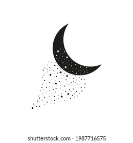 moon and star vector icon for web and mobile