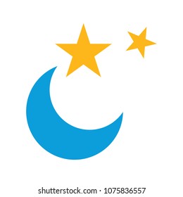 Moon star vector icons set. night sleep isolated