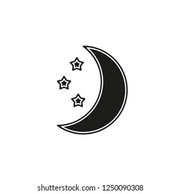 Moon star vector icons set. night sleep isolated