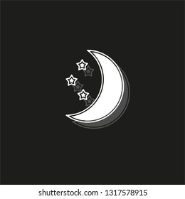 Moon star vector icons set. night sleep isolated