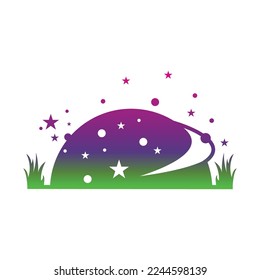 moon and star vector logo design
