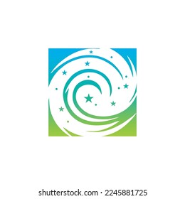 moon and star vector logo design
