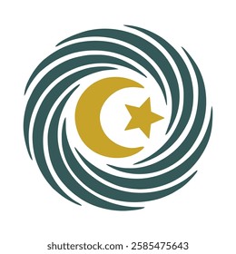 moon and star vector on white background