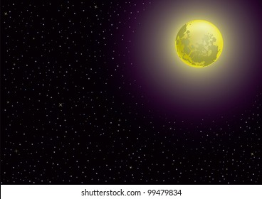 moon and starry night