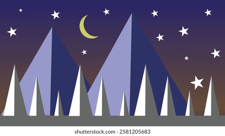 a moon starry night view