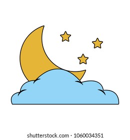 Moon and stars