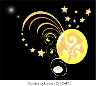 moon with stars