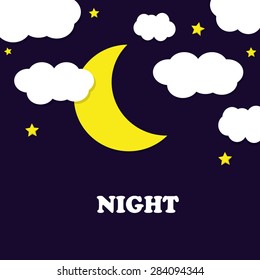 Moon with stars