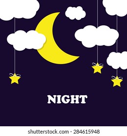 Moon with stars
