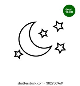 Moon and stars