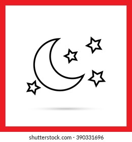 Moon and stars