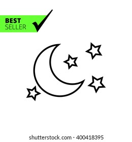 Moon and stars
