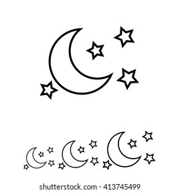 Moon and stars