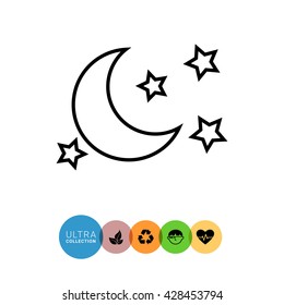Moon and stars