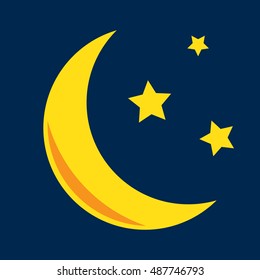 Moon and stars