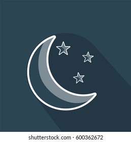 Moon and stars
