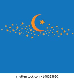 Moon and stars