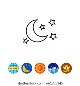 Moon and stars