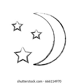 Moon with stars