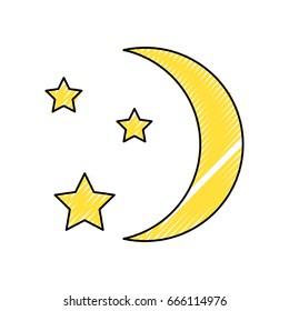 Moon with stars