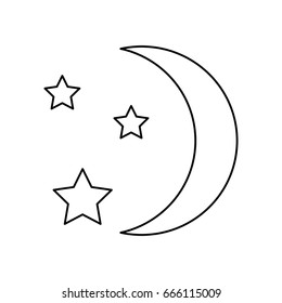 Moon with stars