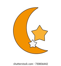 Moon and stars