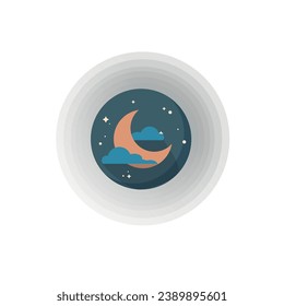 Vector de arte de la Luna y las estrellas