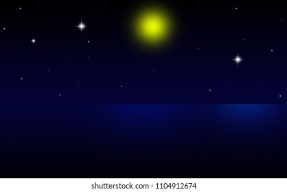 Moon and stars  background