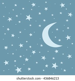 moon and stars background and pattern vector illustration