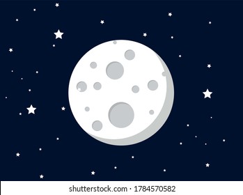 Mond und Sterne auf blauem Hintergrund