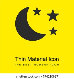 Moon and stars bright yellow material minimal icon or logo design