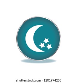 Moon and stars button, web design element