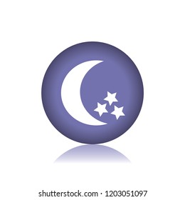 Moon and stars button, web design element