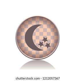 Moon and stars button, web design element