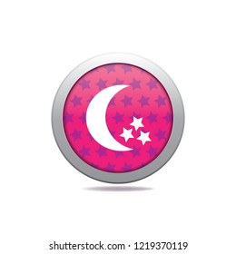Moon and stars button, web design element