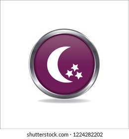 Moon and stars button, web design element