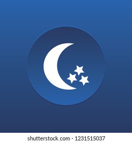 Moon and stars button, web design element