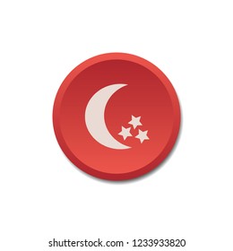 Moon and stars button, web design element