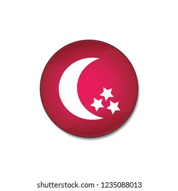 Moon and stars button, web design element