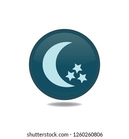 Moon and stars button, web design element