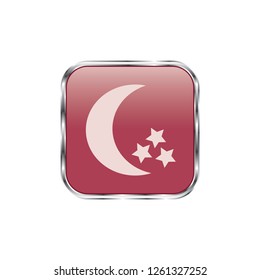 Moon and stars button, web design element