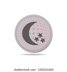 Moon and stars button, web design element