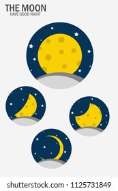 Moon and stars in cloudy midnight sky