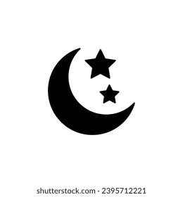 Moon and stars concept line icon. Simple element illustration. Moon and stars concept outline symbol design.